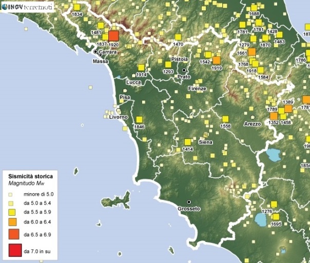 Monitoraggio terremoti italiani Sismicita_storicatoscana22